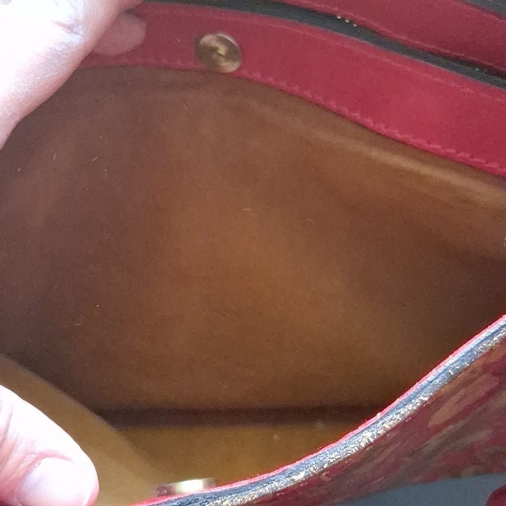 PATRICIA Nash Rienzo Satchel in Rosso Fiore red floral purse shoulder bag - Picture 16 of 16